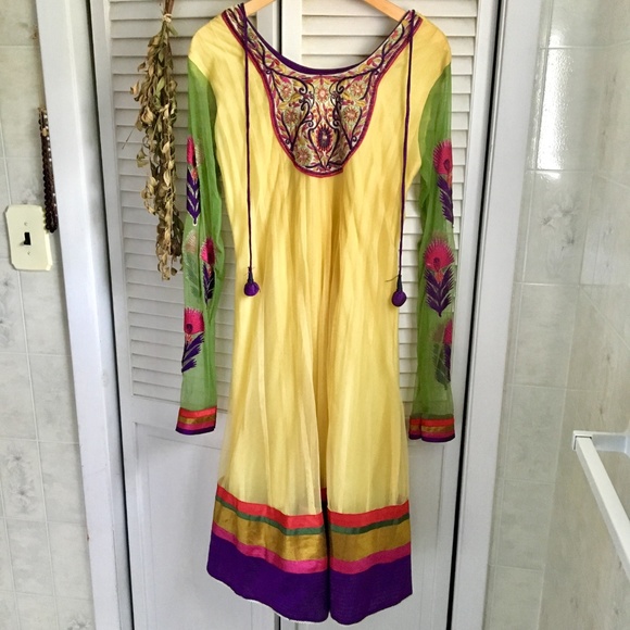 {Indian Kurti Tunic} Colorful Embroidered Dress, 8 - Picture 2 of 8